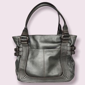 Zinc / pewter gray leather bag by Tignanello, NWOT